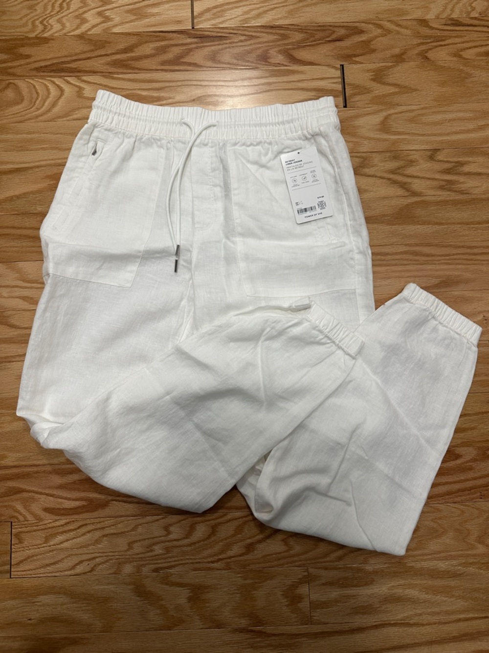 Athleta White Linen-Blend Women's Joggers